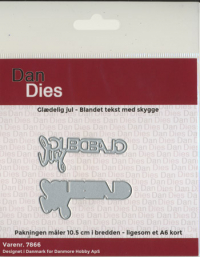 Billede: skæreskabelon Dan-dies, Glædelig jul, ca. 3 cm incl. skygge